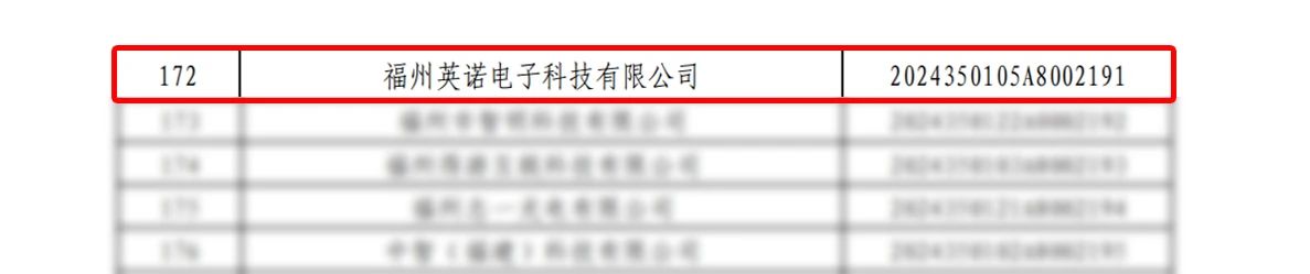 喜报｜热烈祝贺英诺科技荣获2024年福建省“科技型中小企业”称号